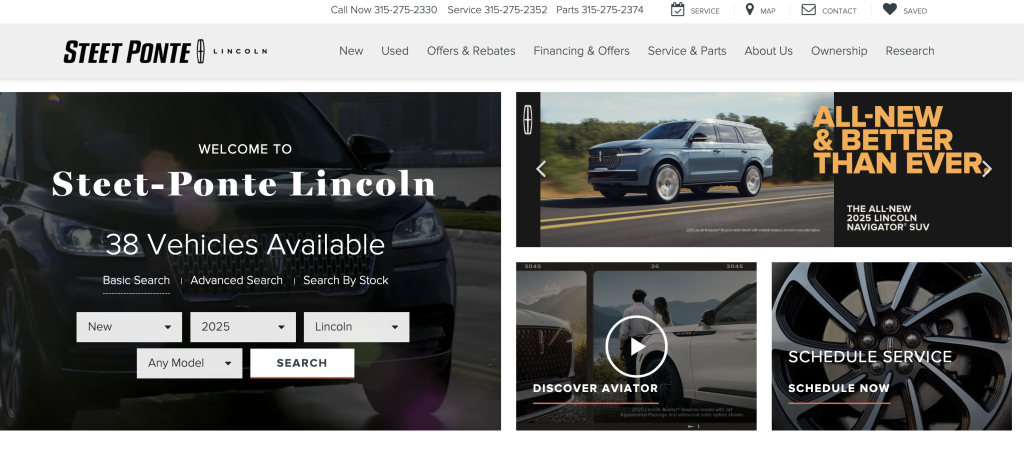 Steet Ponte Lincoln Website Screenshot 